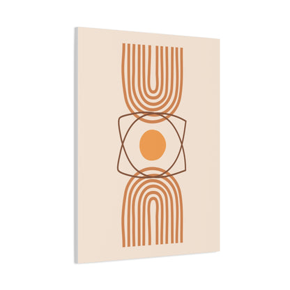 Petal Village Art 1.2 - Matte Canvas Decor with Minimalist Leaf Design