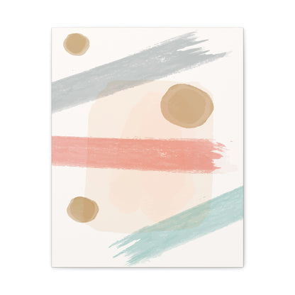 Pastel Pulse Art Set 1.1 - Matte Canvas Decor with Minimalist Leaf Design