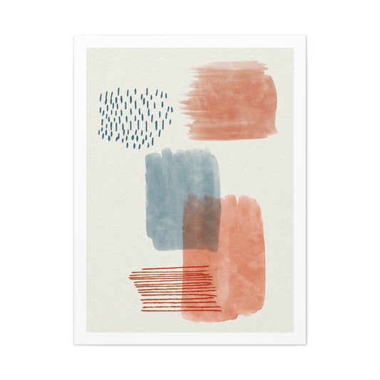Wander Brush Art 1.3 - Matte Canvas Decor with Minimalist Leaf Design