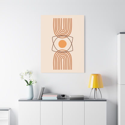 Petal Village Art 1.2 - Matte Canvas Decor with Minimalist Leaf Design