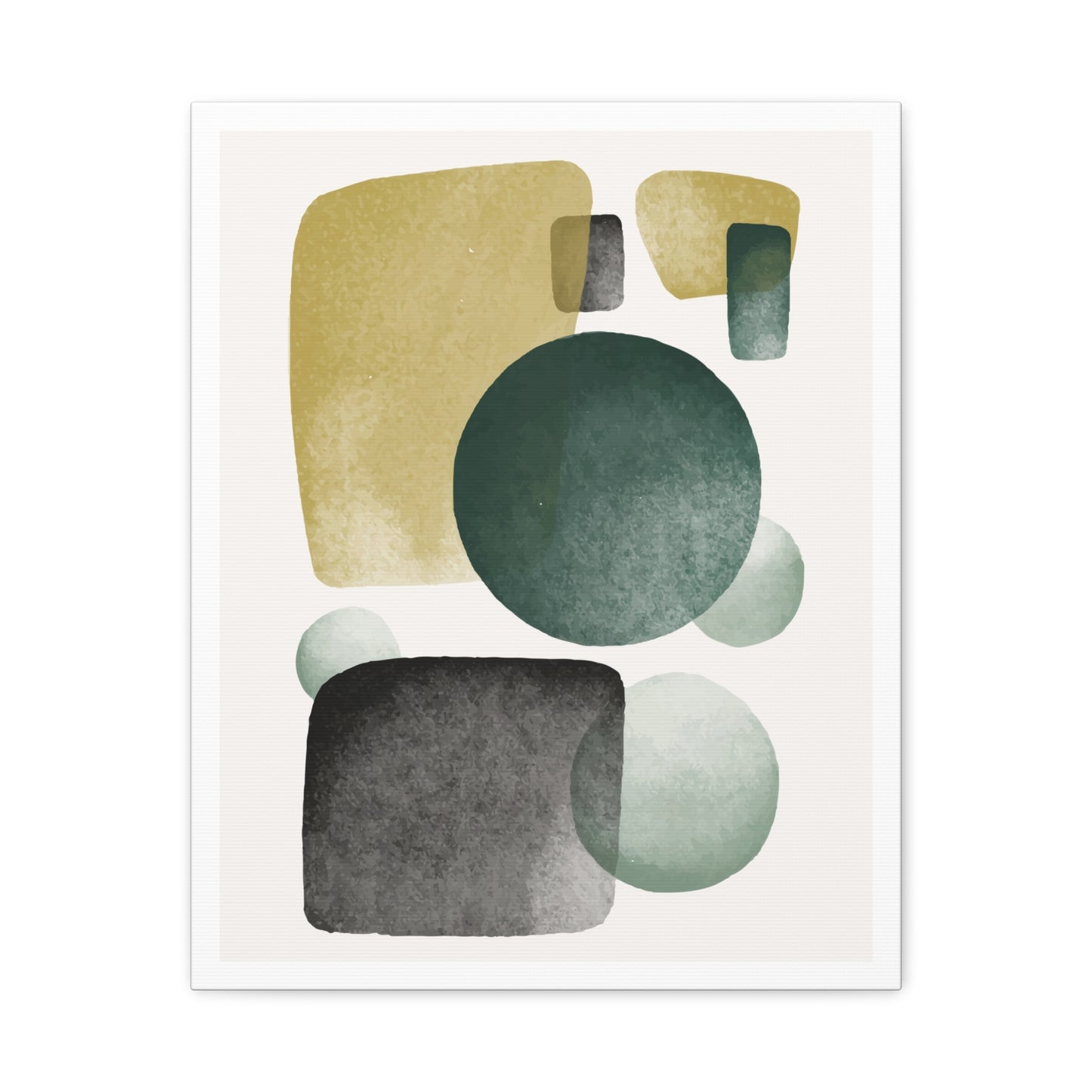 Army Green Art Set 1.1 - Matte Canvas Decor with Minimalist Leaf Design
