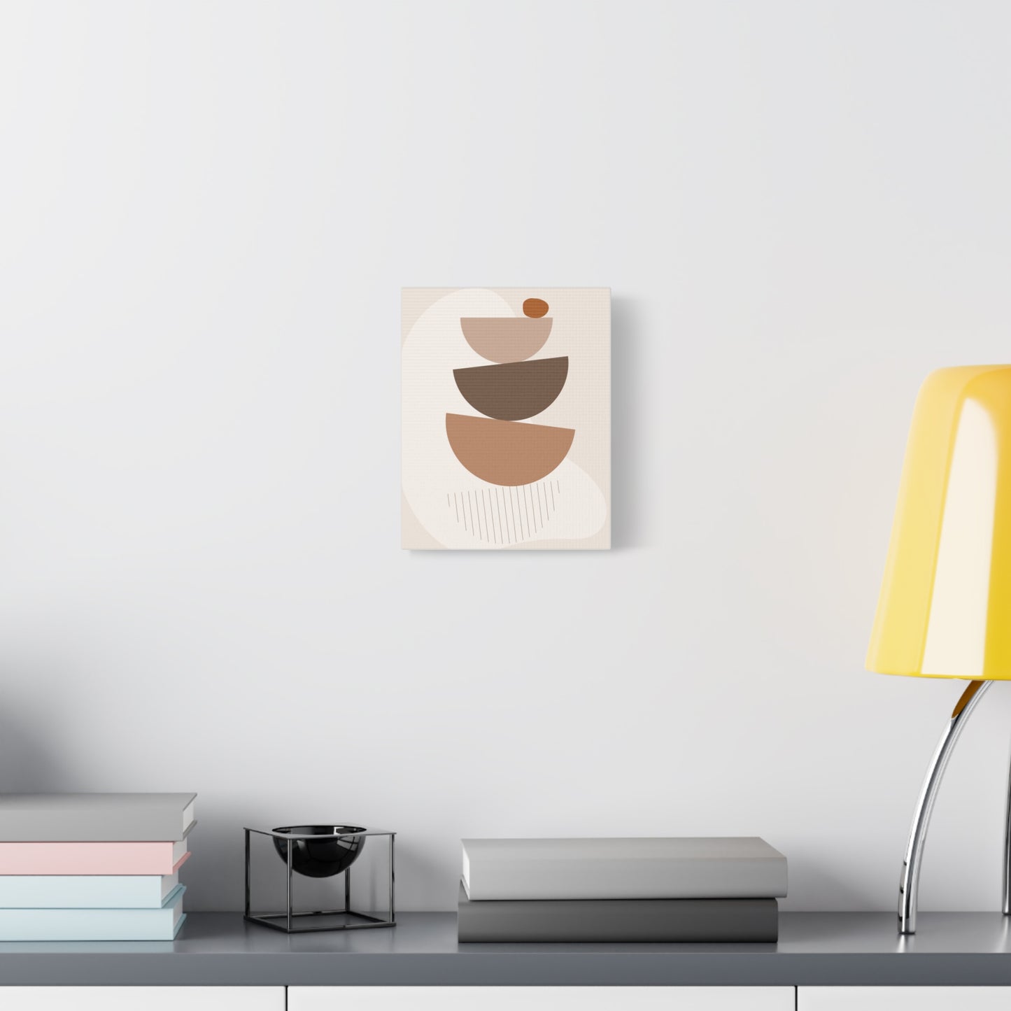Brown View Wall Art Set 1.2 - Matte Canvas Decor with Minimalist Leaf Design