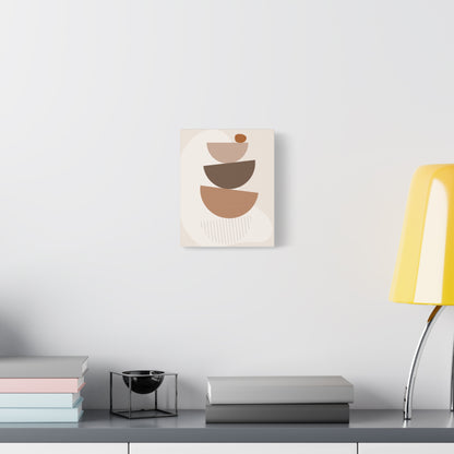 Brown View Wall Art Set 1.2 - Matte Canvas Decor with Minimalist Leaf Design