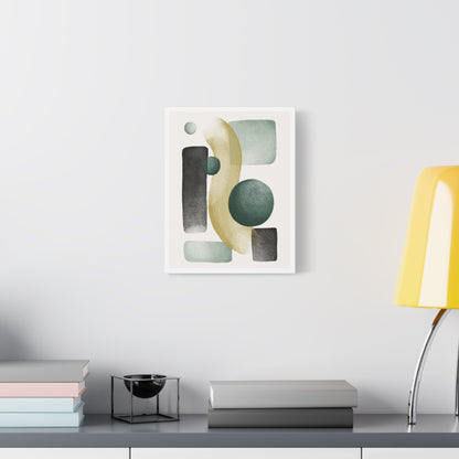 Army Green Art Set 1.2 - Matte Canvas Decor with Minimalist Leaf Design