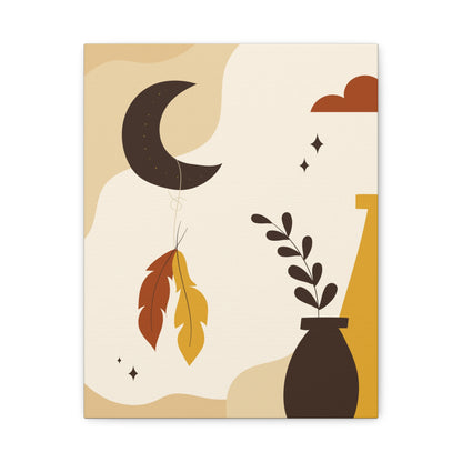 Nocturne Petal Art Set 1.2 - Matte Canvas Decor with Minimalist Leaf Design