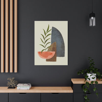 Flower Wall Art Set 1.1 - Matte Canvas Decor with Minimalist Leaf Design