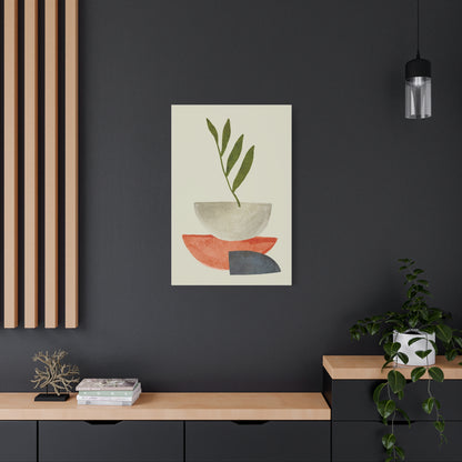 Flower Wall Art Set 1.3 - Matte Canvas Decor with Minimalist Leaf Design