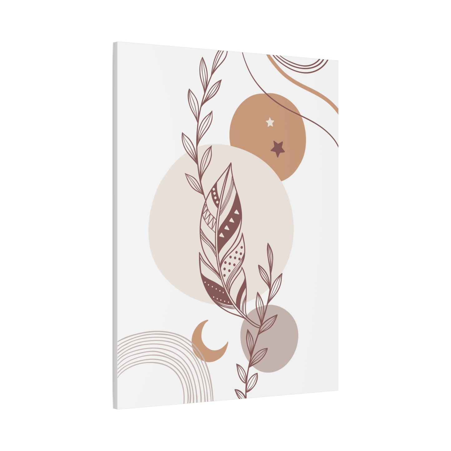 Sunset Botanica Art 1.3 - Matte Canvas Decor with Minimalist Leaf Design