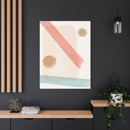 Pastel Pulse Art Set 1.2 - Matte Canvas Decor with Minimalist Leaf Design