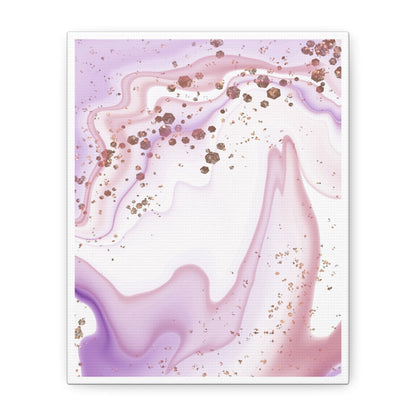 Blush Pink Marble Wall Art Set 1.1 - Matte Canvas Decor with Minimalist Leaf Design