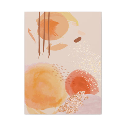 Sunlit Spark Art Set 1.3 - Matte Canvas Decor with Minimalist Leaf Design