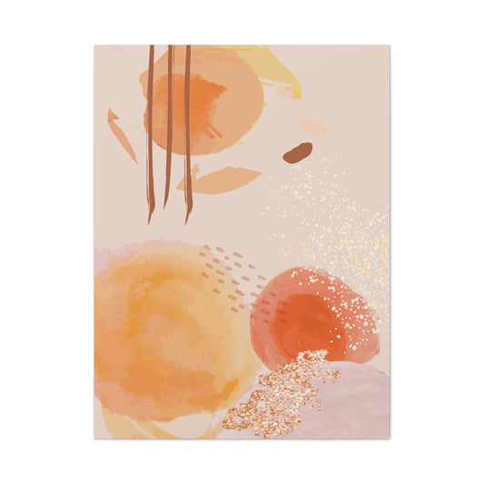 Sunlit Spark Art Set 1.3 - Matte Canvas Decor with Minimalist Leaf Design
