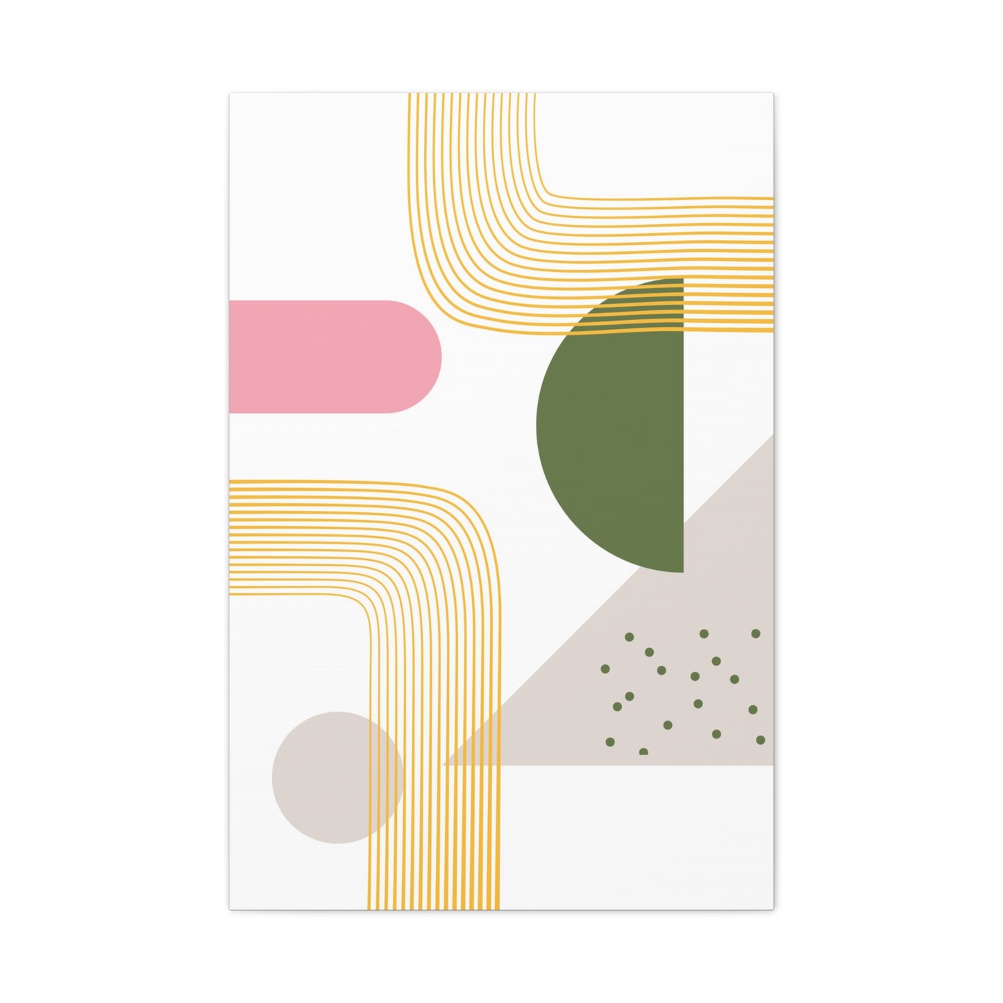 Minimal Geo Art Set 1.3 - Matte Canvas Decor with Minimalist Leaf Design