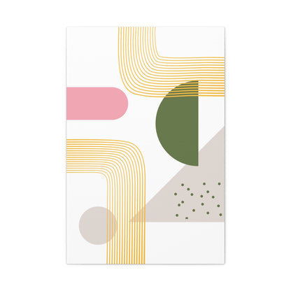 Minimal Geo Art Set 1.3 - Matte Canvas Decor with Minimalist Leaf Design