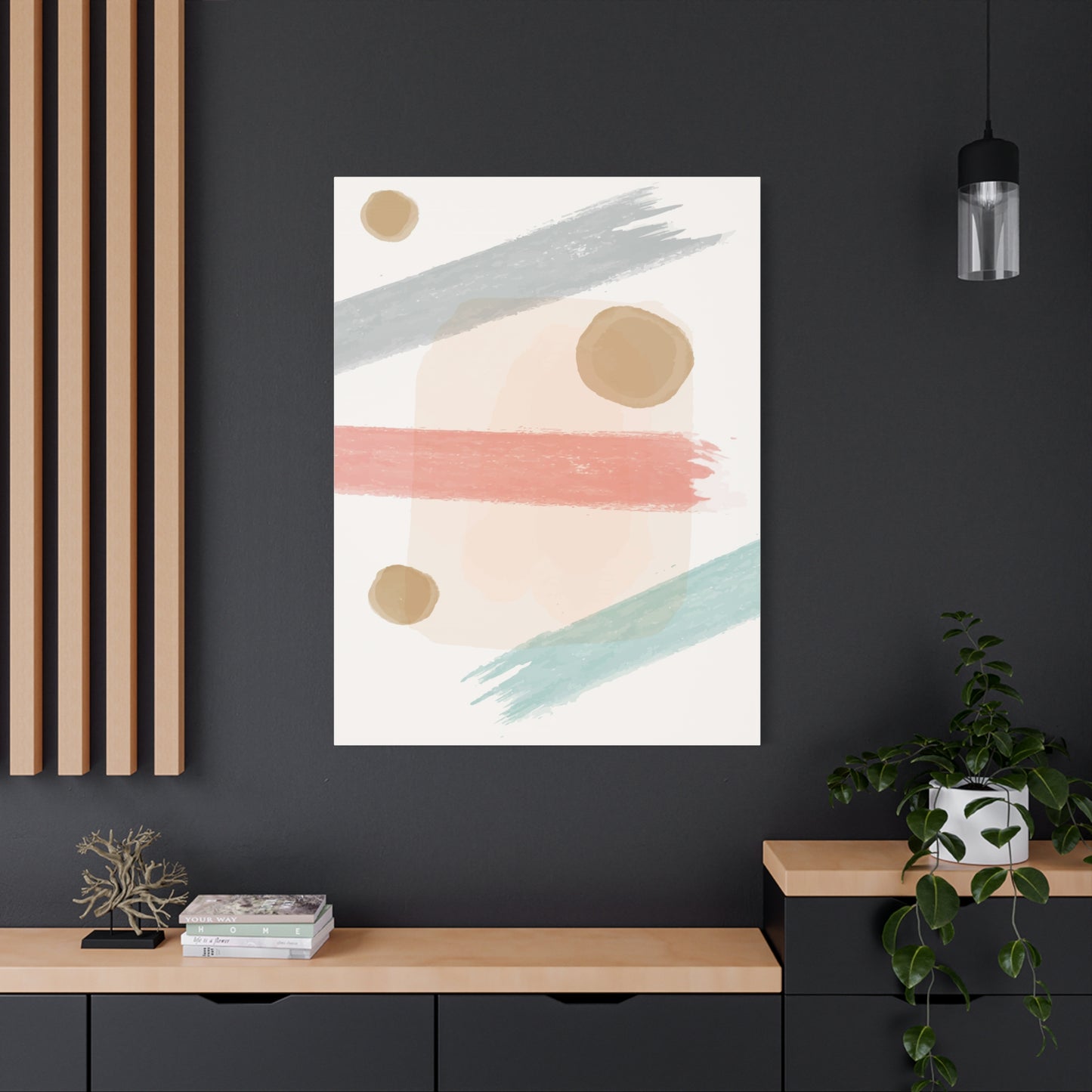 Pastel Pulse Art Set 1.1 - Matte Canvas Decor with Minimalist Leaf Design