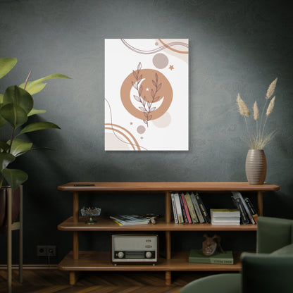 Sunset Botanica Art 1.1 - Matte Canvas Decor with Minimalist Leaf Design