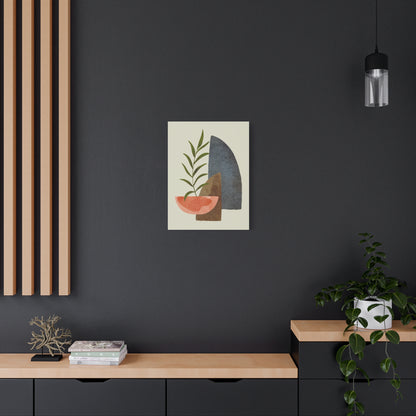 Flower Wall Art Set 1.1 - Matte Canvas Decor with Minimalist Leaf Design