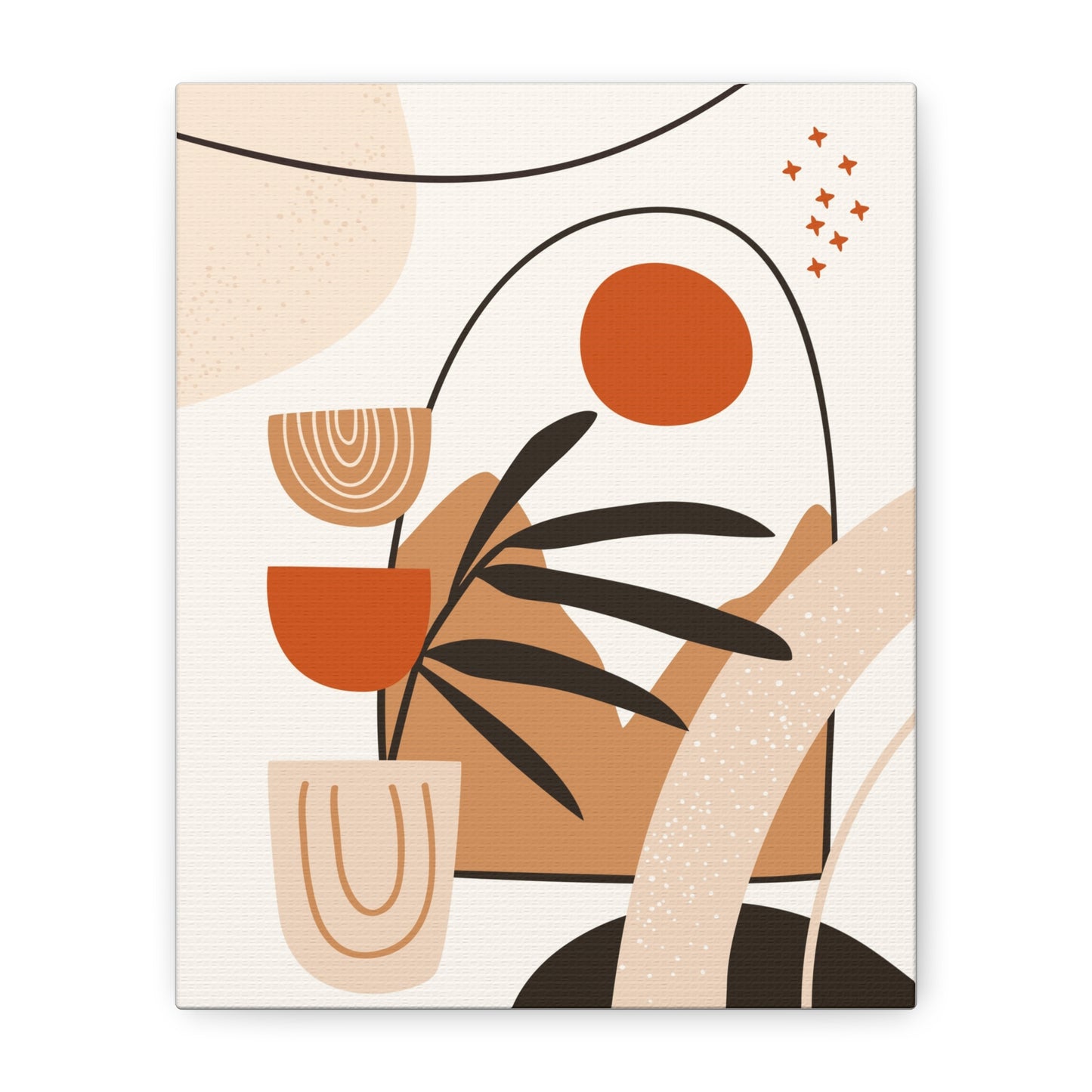 Boheme Luna  Art Set 1.3 - Matte Canvas Decor with Minimalist Leaf Design