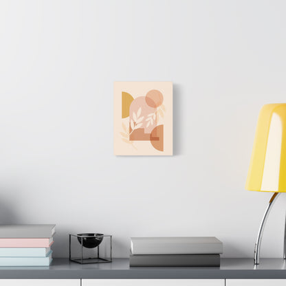 Abstract Terracotta Botanical Art Set 1.1 - Matte Canvas Decor with Minimalist Leaf Design