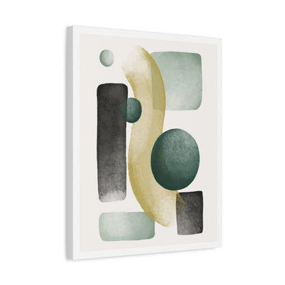 Army Green Art Set 1.2 - Matte Canvas Decor with Minimalist Leaf Design