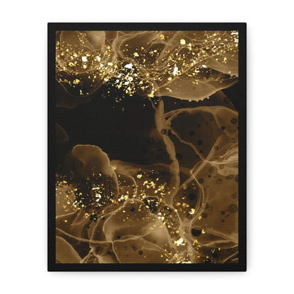 Gold Dust Art Set 1.3 - Matte Canvas Decor with Minimalist Leaf Design