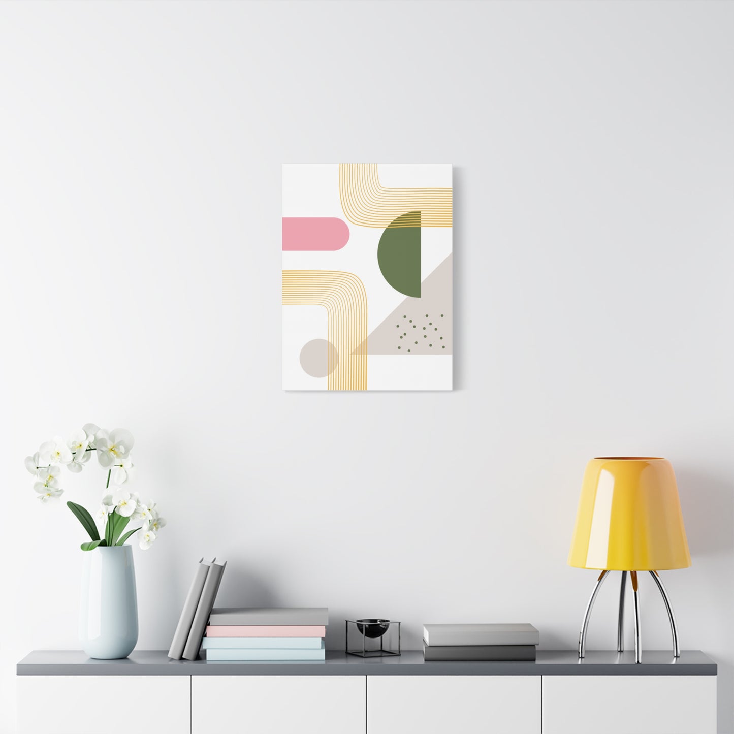 Minimal Geo Art Set 1.3 - Matte Canvas Decor with Minimalist Leaf Design