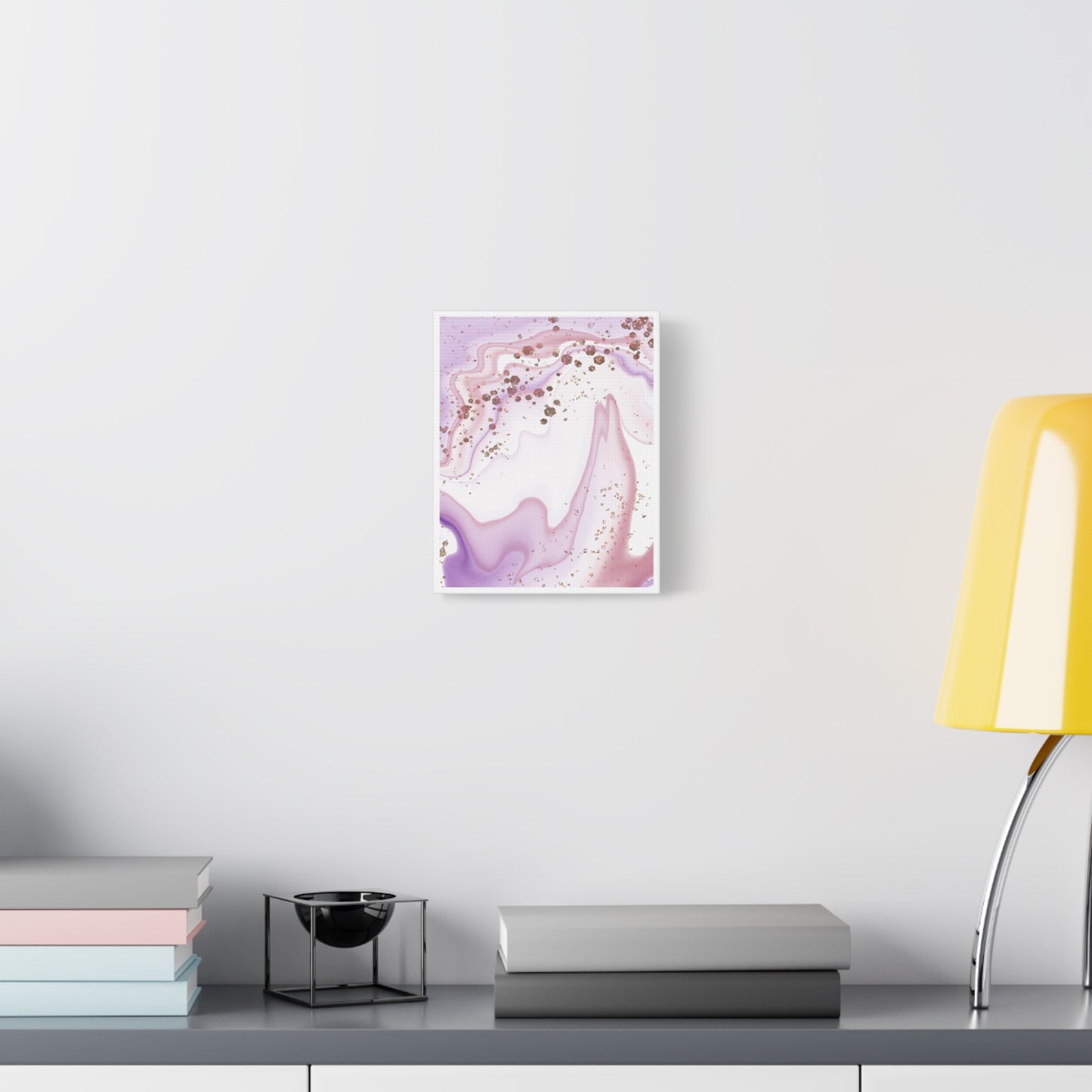 Blush Pink Marble Wall Art Set 1.1 - Matte Canvas Decor with Minimalist Leaf Design