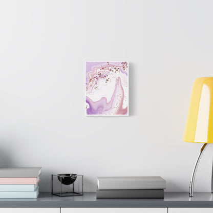 Blush Pink Marble Wall Art Set 1.1 - Matte Canvas Decor with Minimalist Leaf Design
