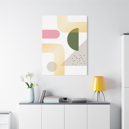 Minimal Geo Art Set 1.3 - Matte Canvas Decor with Minimalist Leaf Design