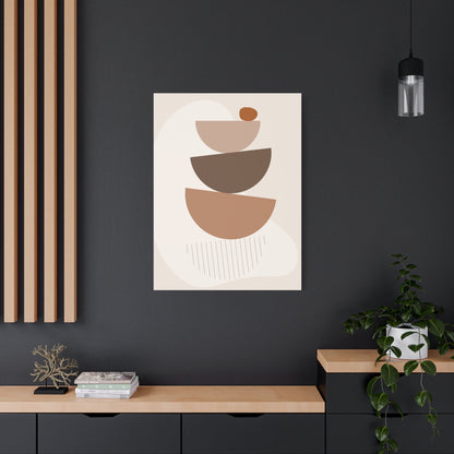 Brown View Wall Art Set 1.2 - Matte Canvas Decor with Minimalist Leaf Design