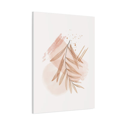 Abstract Earthy Florals Art Set 1.1 - Matte Canvas Decor with Minimalist Leaf Design