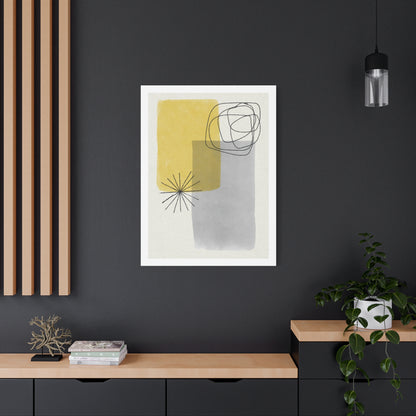 Gold Watercolor Wall Art Set 1.3 - Matte Canvas Decor with Minimalist Leaf Design