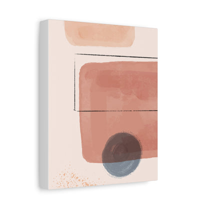 Pink Water Minimal Art Set 1.2 - Matte Canvas Decor with Minimalist Leaf Design