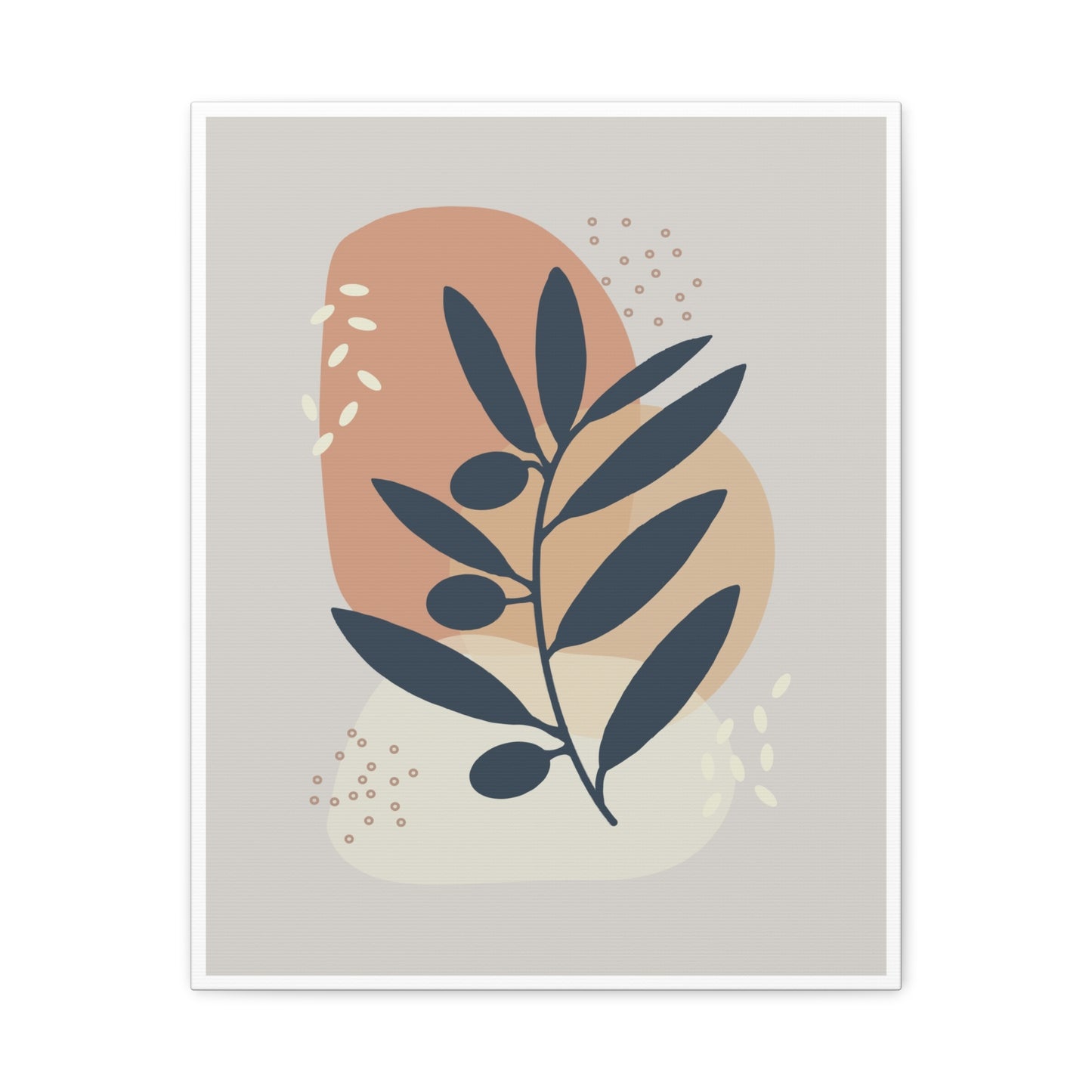 Pink Minimal  Flower Art Set 1.3 - Matte Canvas Decor with Minimalist Leaf Design