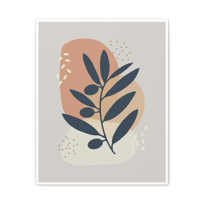 Pink Minimal  Flower Art Set 1.3 - Matte Canvas Decor with Minimalist Leaf Design