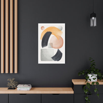 Minimal Watercolor Brush Art Set 1.2 - Matte Canvas Decor with Minimalist Leaf Design