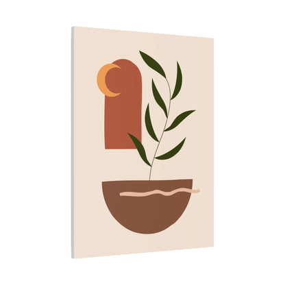 Petal Village Art 1.3 - Matte Canvas Decor with Minimalist Leaf Design