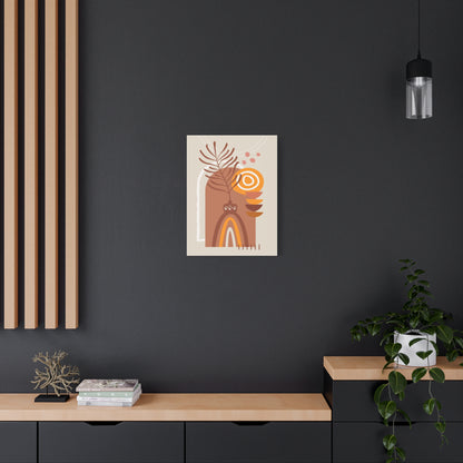 Wander Vase Art Set 1.2 - Matte Canvas Decor with Minimalist Leaf Design