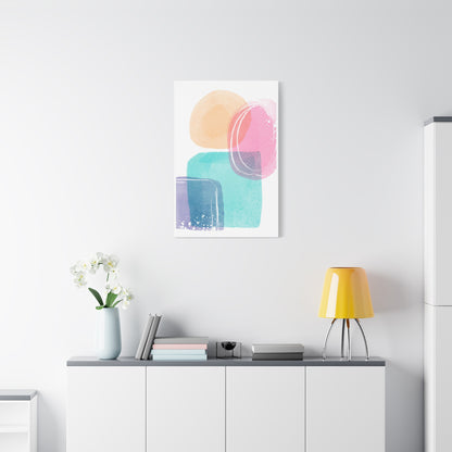 Soft Watercolor Color Set 1.1 - Matte Canvas Decor with Minimalist Leaf Design