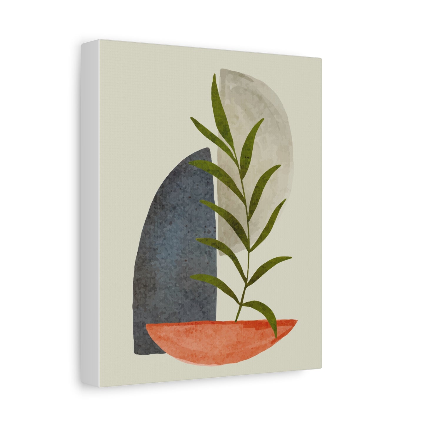 Flower Wall Art Set 1.2 - Matte Canvas Decor with Minimalist Leaf Design