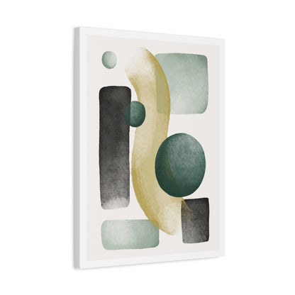 Army Green Art Set 1.2 - Matte Canvas Decor with Minimalist Leaf Design