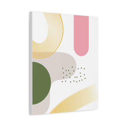 Minimal Geo Art Set 1.2 - Matte Canvas Decor with Minimalist Leaf Design