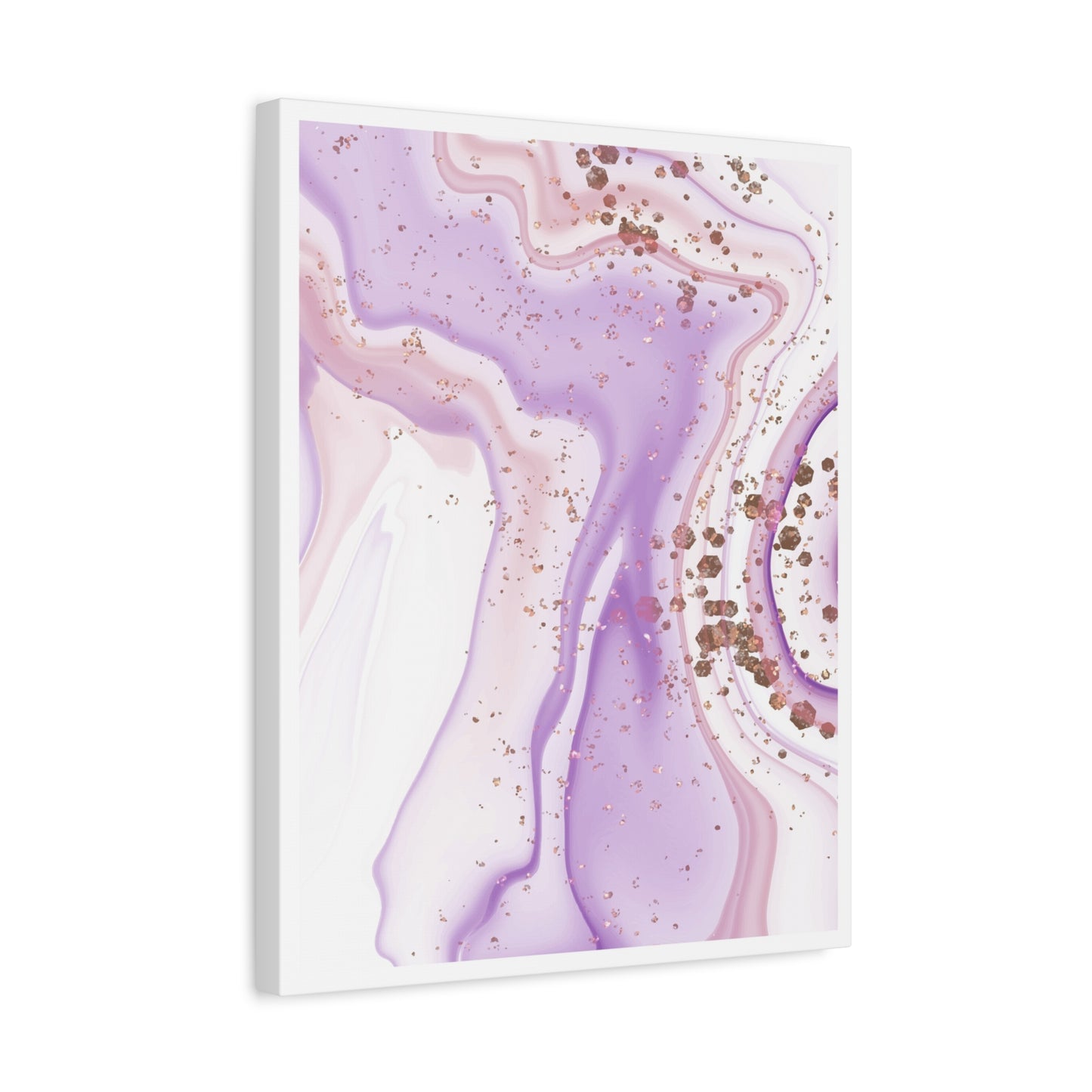 Blush Pink Marble Wall Art Set 1.2 - Matte Canvas Decor with Minimalist Leaf Design