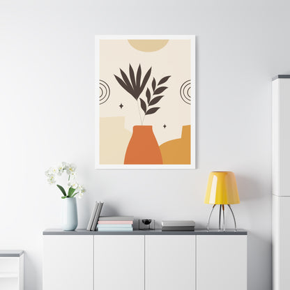 Lunar Bloom Art Set 1.1 - Matte Canvas Decor with Minimalist Leaf Design
