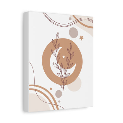 Sunset Botanica Art 1.1 - Matte Canvas Decor with Minimalist Leaf Design