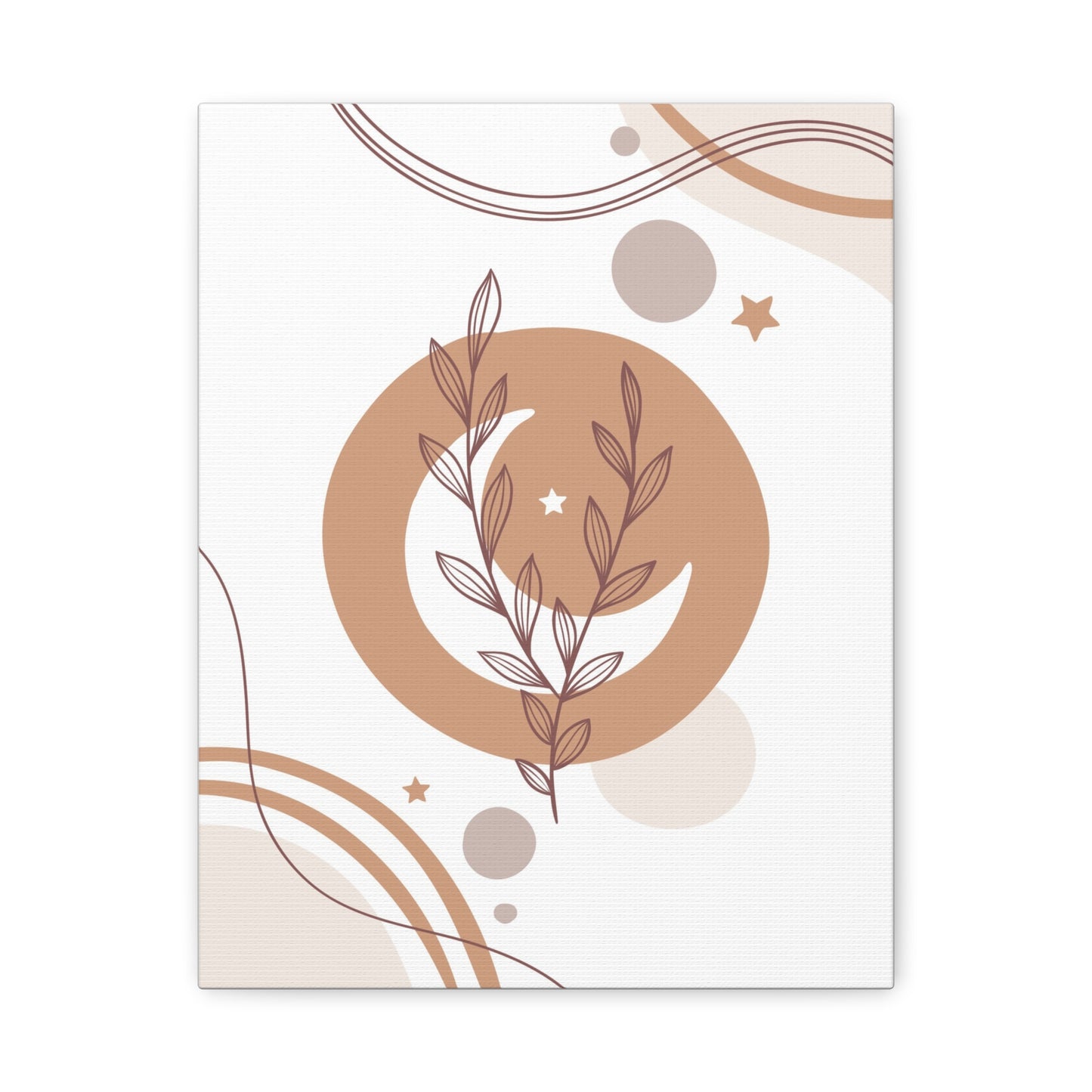 Sunset Botanica Art 1.1 - Matte Canvas Decor with Minimalist Leaf Design