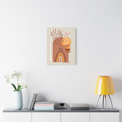 Wander Vase Art Set 1.2 - Matte Canvas Decor with Minimalist Leaf Design
