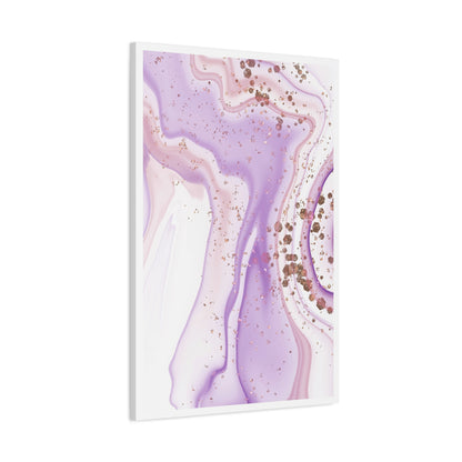 Blush Pink Marble Wall Art Set 1.2 - Matte Canvas Decor with Minimalist Leaf Design