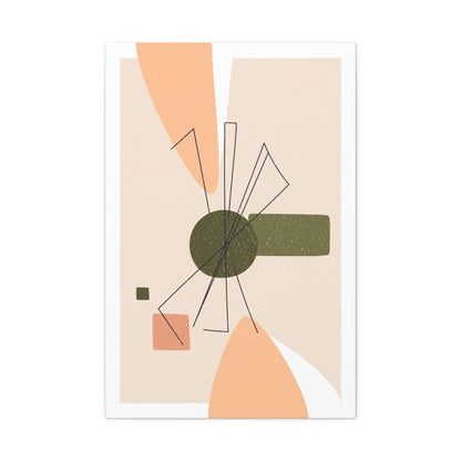 Minimal Pink Line Art Set 1.3 - Matte Canvas Decor with Minimalist Leaf Design