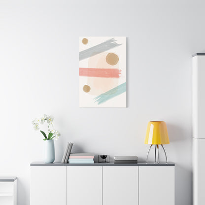 Pastel Pulse Art Set 1.1 - Matte Canvas Decor with Minimalist Leaf Design